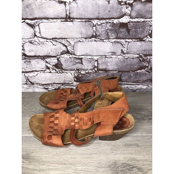 Miz Mooz Orange Leather Side Zipper Strap Heeled Sandals Women Sz 41EU/10.5M US - Picture 12 of 16